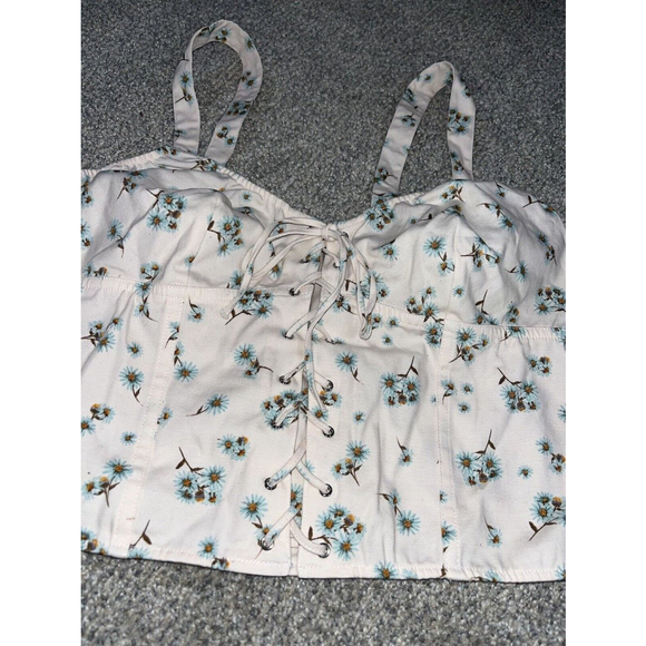 Victoria’s Secret Bustier Tank Top Zipper Corset Daisy Floral Patten Size XL NWT - Picture 3 of 8